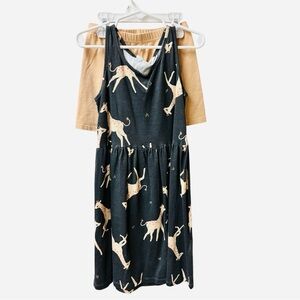 H&M Kids | Giraffe Print Dress + Shorts Set- Navy and Beige